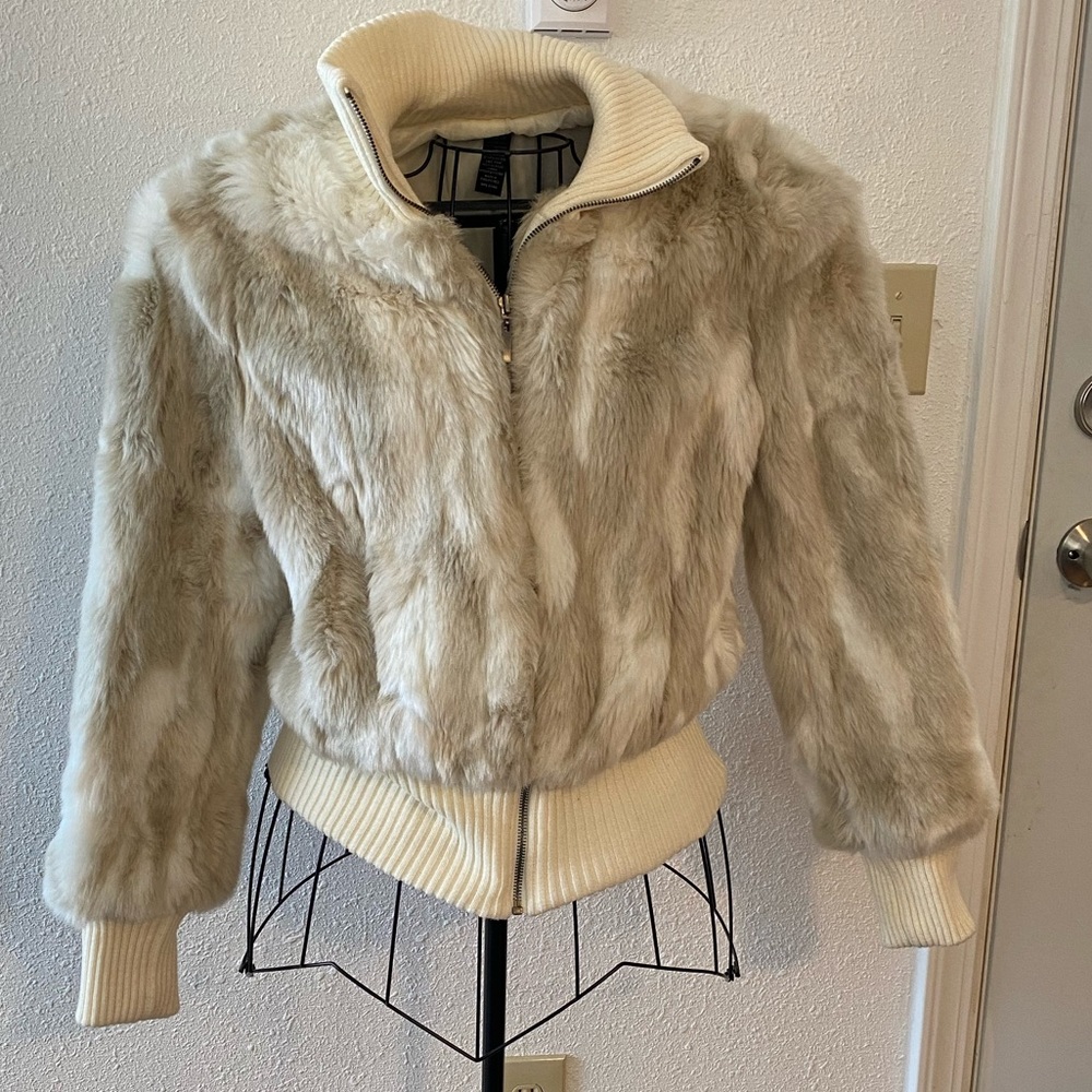 INC Faux Fur Bomber Jacket
